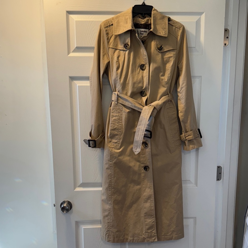 London Fog Beige Belted Trench Coat